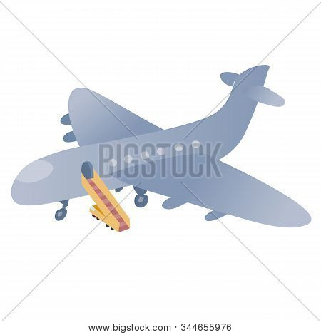 Plane With Ladder, Isolated Object On A White Background,