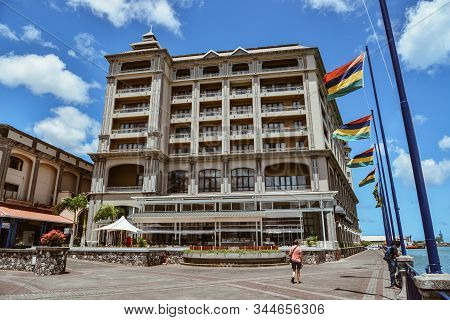 Port Louis, Mauritius - Jan 4, 2017. Caudan Waterfront Of Port Louis, Mauritius. Port Louis Is The S
