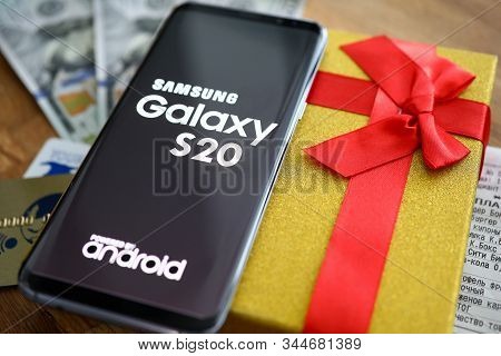 Minsk, Belarus - 13 January 2020 : Sasung Galaxy S20 Smartphone. Illustrative Editorial