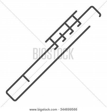 Flute Thin Line Icon. Flageolet Vector Illustration Isolated On White. Musical Wind Instrument Outli