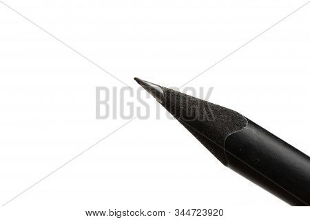 New Black Graphite Pencil Triangular Shape Isolated
On White Background