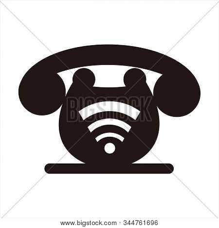 Phone Icon, A Simple Icon With A White Background. The Icon Combined With The Signal Image. Telephon