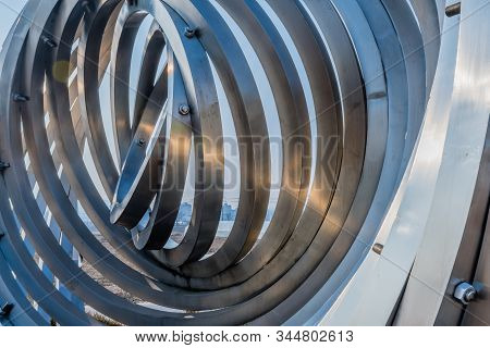 Metal Sculpture Of Concentric Circles