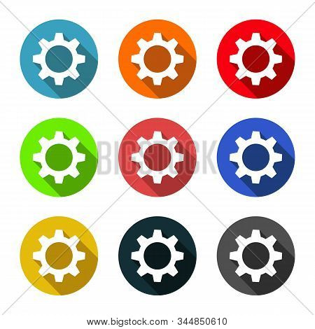 Six Colourful Flat Gears Icon Settings Installation