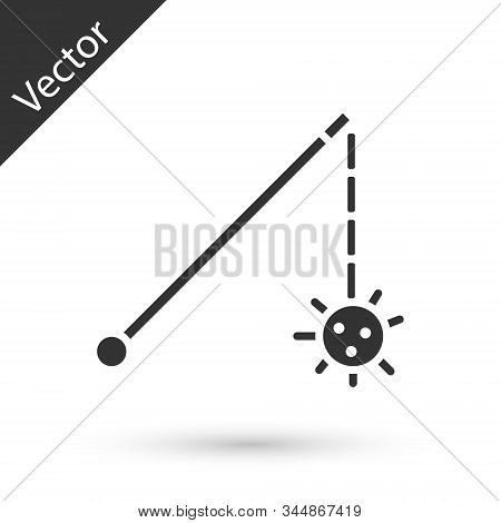 Grey Medieval Chained Mace Ball Icon Isolated On White Background. Medieval Weapon. Vector Illustrat