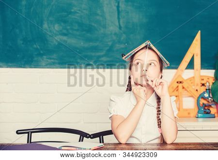 Smart Kid. Small Girl Study With In School. Formal Informal And Nonformal Education. Future Success 