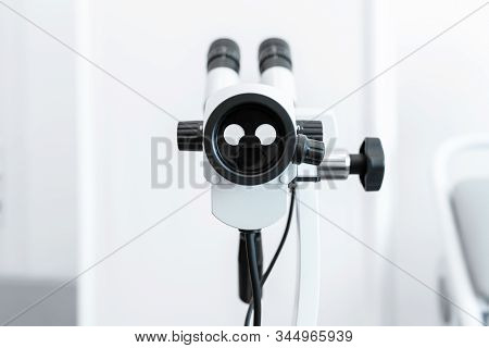 Colposcope In The Gynecologists Office. Female Health Concept