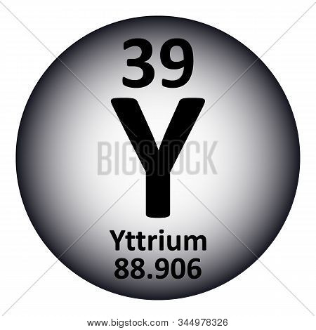 Periodic Table Element Yttrium Icon On White Background. Vector Illustration.