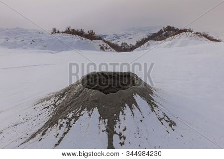 Mud Volcanoes In Winter. Location: Berca, Buzau. Romania