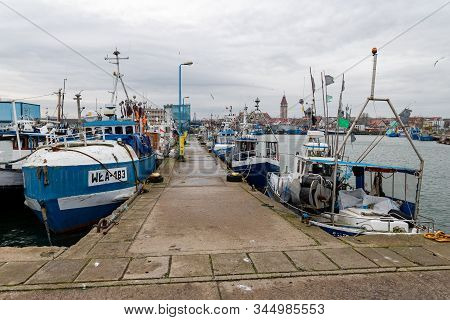 Wladyslawowo, Pomorskie / Poland - January, 14, 2020: Fishing Port In Central Europe. Entrance To Th