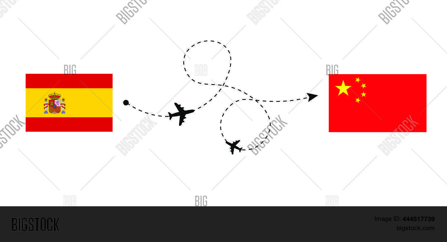 Flight Travel Spain Vector & Photo (Free Trial) Bigstock