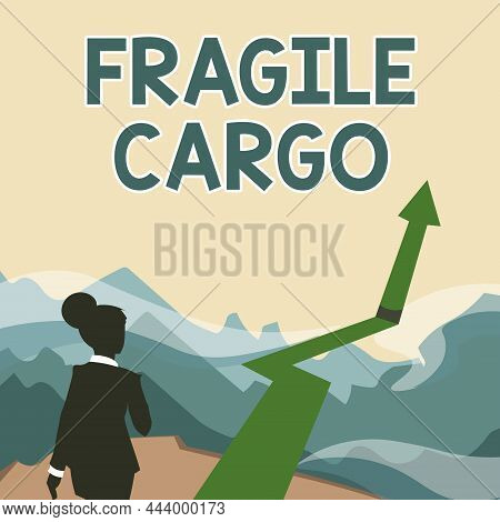 Handwriting Text Fragile Cargo. Word Written On Breakable Handle With Care Bubble Wrap Glass Hazardo