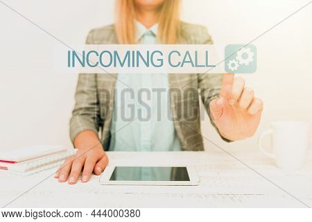 Sign Displaying Incoming Call. Business Approach Inbound Received Caller Id Telephone Voicemail Vidc