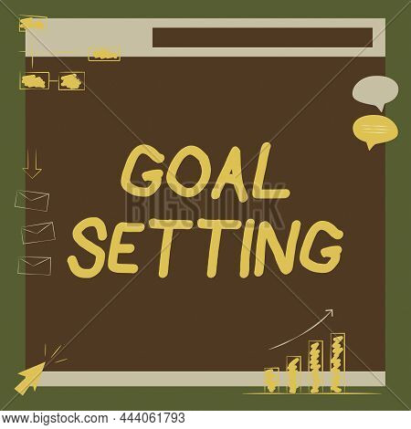 Writing Displaying Text Goal Setting. Concept Meaning Dream Big Motivational Advice Or Reminder To T