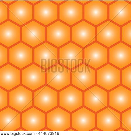 Seamless Pattern Orange Color Honeycomb Gradient Background Ornament