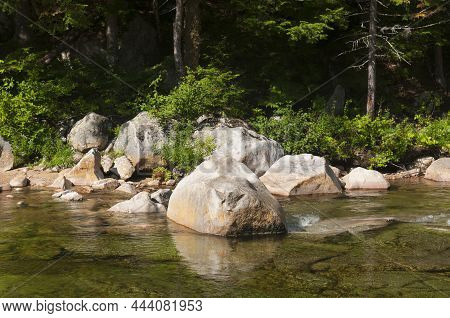 The Rocky East Branch Pemigewasset River In Livermore New Hampshire On A Sunny Day.