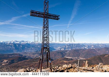Landscape From Costalta Mount Top. Italian Alps Panorama. Baselga Di Pinè, Lagorai