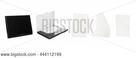 Set With Facial Oil Blotting Tissues On White Background, Banner Design. Mattifying Wipes
