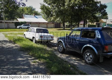 Kazakhstan, Ust-kamenogorsk, August 27, 2021: Vaz 21213 (lada Niva) And Vaz 2101 (zhiguli)