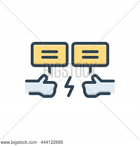Color Illustration Icon For Opponent Challenger Competitor Aspirant Adversary Criticism
