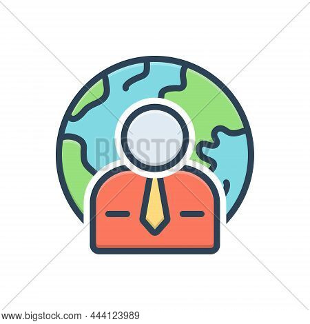 Color Illustration Icon For Governor Government People Democracy Flag State Polity Embassy Capitol C