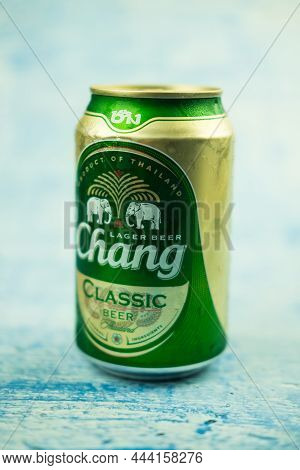 Bangkok, Thailand - December 27, 2021 : Can Of Chang Beer, A Pale Lager Brewed By Thaibev, Thailand'