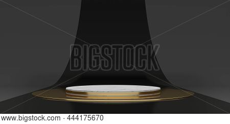 Minimalist Concept Circle Stage Simple Circle Pallet Dark Zen Concept Stage Abstract Base Background