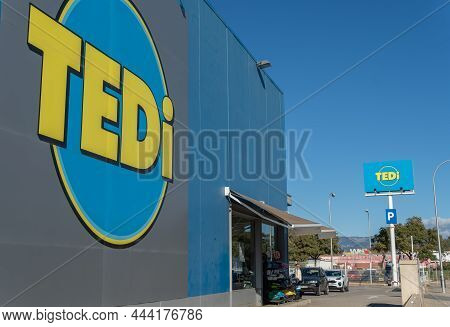 Palma De Mallorca, Spain; December 27 2021: Main Facade Of The German Multinational Drugstore Compan