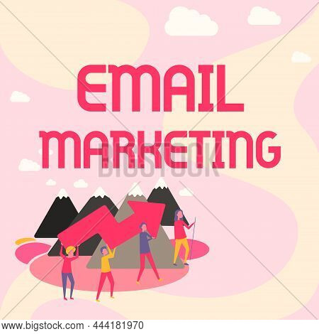 Conceptual Display Email Marketing. Business Concept Sending A Commercial Message To A Group Of Show