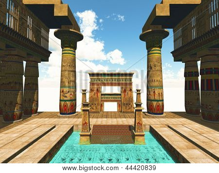 Columnas egipcias en un templo