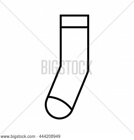 Sock Icon. Cotton Wear. Textile Clothes. Cartoon Design. Flat Art. Simple Style. Vector Illustration