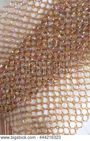 The Pleat Shawl With Thai Gold Decorative Design Wraped On The Female Mannequin
