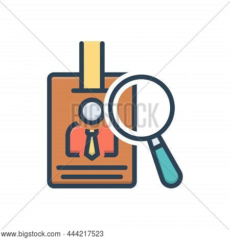 Color Illustration Icon For Proof Evidence Vindication Authentication Identity Certificate Documenta