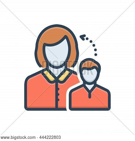 Color Illustration Icon For Dependent Incumbent Based-on Swayed-by Resting-on Defenseless Determined