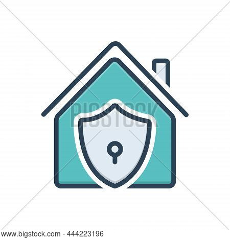 Color Illustration Icon For Besides Furthermore Moreover Secure House