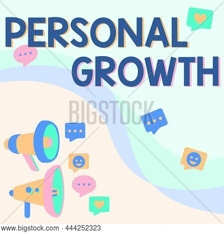 Conceptual Caption Personal Growth. Word For A Longterm Process Which Shows The Development Of A Hum