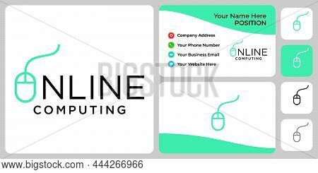 Wordmark Mouse Click Logo Design With Business Card Template.