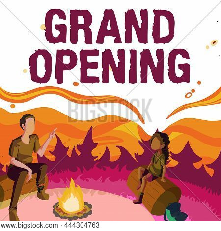 Text Showing Inspiration Grand Opening. Business Concept Ribbon Cutting New Business First Official 
