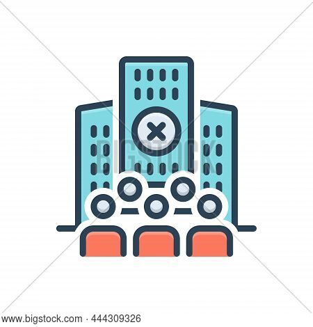 Color Illustration Icon For Limited Company People Hotel Building Finite Bounded
