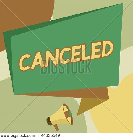 Conceptual Display Canceled. Internet Concept To Decide Not To Conduct Or Perform Something Planned 