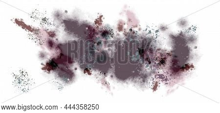Abstract Dynamic Watercolor Understated Background With A Magenta Tint. Watercolor Spots And Specks 