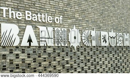 Stirling, Scotland - 26th July 2021: Sign At The Battle Of Bannockburn Visitors Centre, Stirling Sco