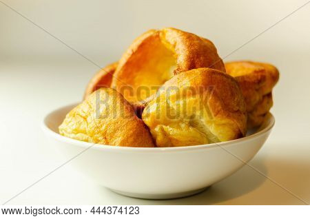 Traditional English Yorkshire Pudding, Wonderfully Crisp And Golden Baked For A Traditional Recipe, 