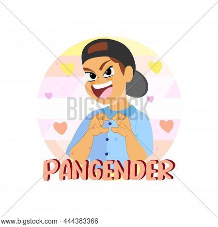 Isolated Happy Pangender Person Vector Illustration Desing