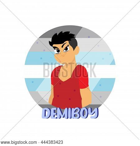 Isolated Angry Demiboy Person Vector Illustration Design