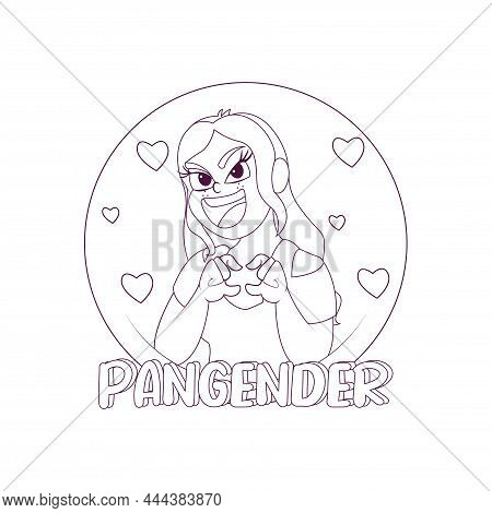 Isolated Happy Pangender Person Vector Illustration Desing