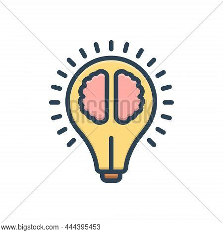 Color Illustration Icon For Intelligence Sagacity Dexterity Idea Sapience Prudence Experience Unders
