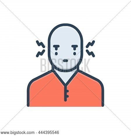 Color Illustration Icon For Desperate Disappointed Despairing Hopeless Anguished Wretched Stress