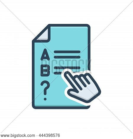 Color Illustration Icon For For Consider Mull Take-into-account Mull-over Presume Test Exam Choices 