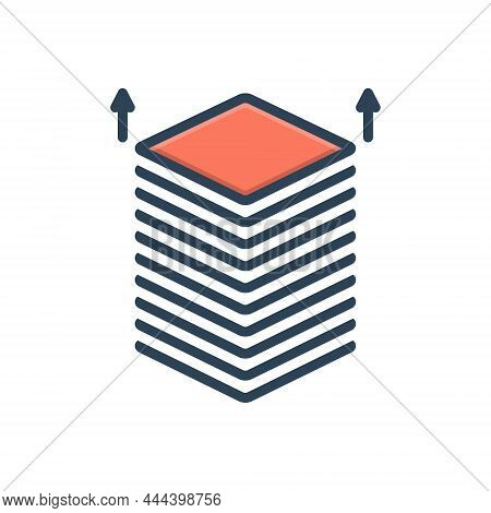 Color Illustration Icon For Pile Heap Agglomeration Hoard Grow Increase Magazine Confidential Paper 